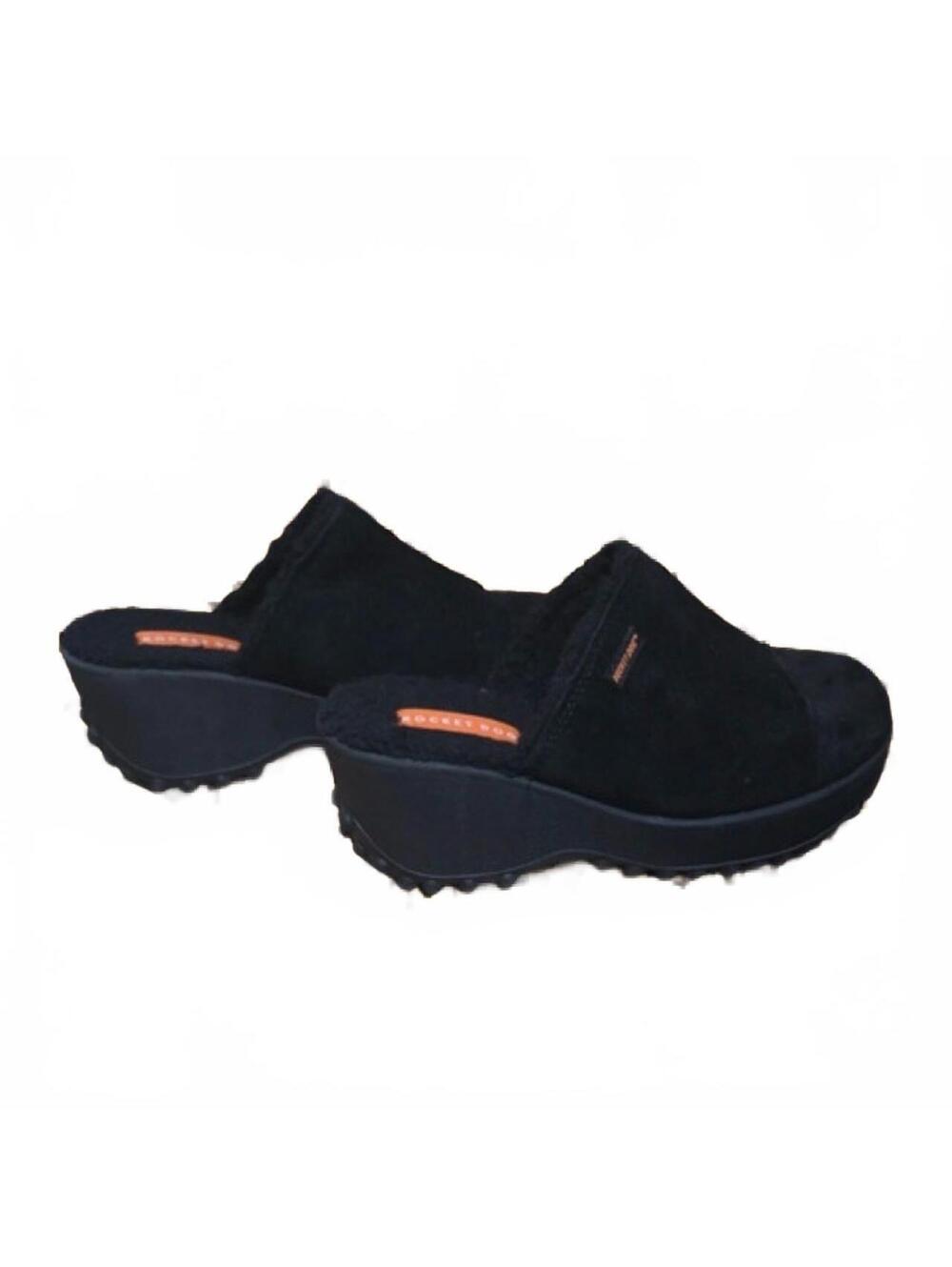 Size 8 Rocket Dog Black Platform Clogs NIB Y2K Slip-On Mules